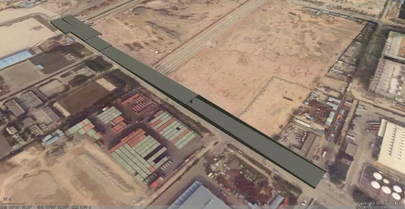 地方坐標系下的BIM模型轉換到地理坐標系下，再疊加到天地圖上的顯示效果
